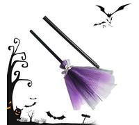 Kids Witch Broom, Costume Prop Girls Boys, Lightweight Safe Material, Fun Pretend Play Design, for Halloween Trick-or-Treat, Toddler Cosplay, and Haunted House Performances