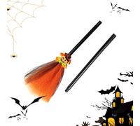Kids Witch Broom, Costume Prop Girls Boys, Lightweight Safe Material, Fun Pretend Play Design, for Halloween Trick-or-Treat, Toddler Cosplay, and Haunted House Performances