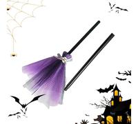 Kids Witch Broom, Witch Costume Toy Broom Girls, Lightweight Cosplay Prop, Pretend Play Accessory for Trick-or-Treat, Toddler Dress-Up, Haunted House Festival Performance