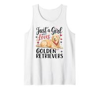 Kids Women Just A Girl Who Loves Golden Retrievers White Camiseta sin Mangas