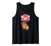 Kids Womens Girls Valentines Day Heart Balloons Capybara Camiseta sin Mangas