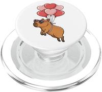 Kids Womens Girls Valentines Day Heart Balloons Capybara PopSockets PopGrip para MagSafe