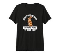 Kids Womens Humans Hurt My Head Bunny Rabbits Make Me Happy Camiseta Premium
