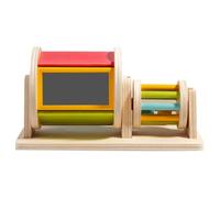 Kids Wood Spin Drum Toy - Colorido Rotating Rainbow Drum Sensory Puzzle for HandEye-Coordination Educational Play Kit for Boys & Girls, for Holidays