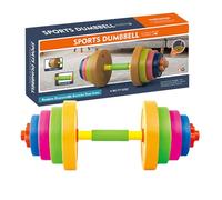 Kids Workout Barbell - Adjustable Weight Lifting Set | 80cm Fitness Toy with 8 Plates, Exercise Equipment For Boys and Girls, Durable PP Body Training Toy For Home Outdoor and Gym Play