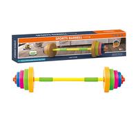Kids Workout Barbell, Adjustable Weight Lifting Toy, Outdoor Exercise Equipment, TrainingBar, Physical Fitness Sports Toy Set for Strength Practice & Activity Play
