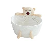 Kids Woven Basket - Cute Cotton Rope Bin, Space-Saving Kids Organizer with Soft Cotton Rope, Premium-Quality Basket, Long-Lasting Storage Box, Book Soft Sorting Pail for Bedroom Living Room Nursery