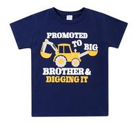 Kids4ever Camiseta para niño con gráfico de Excavadora, Camiseta de Gran Hermano, Camiseta de algodón de Verano para niño pequeño, Cuello Redondo, Manga Corta, Informal, Bonita, de 1 a 6 años
