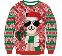 Kids4ever Niños Divertido Jersey de Punto de Navidad Bufanda Alpaca Suéter de Navidad Jersey de Punto de Manga Larga Sudaderas Fiesta 9-10 años
