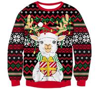 Kids4ever Suéter de Punto navideño para niños y niñas con Estampado de Alpaca, Manga Larga y Cuello Redondo, para otoño e Invierno, 9-10 años