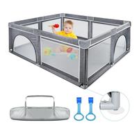 Kidsbuddy Parque Bebé 127x127 cm,Parque De Juegos Bebé,Corralito Bebe con Malla Transpirable，Fácil Instalación y Limpieza,Centro de Actividades para Niños,Parque Infantil Bebe