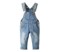 KIDSCOOL SPACE Overol vaquero ajustado azul claro ajustable para beb s y ni os peque os, 12-18 meses