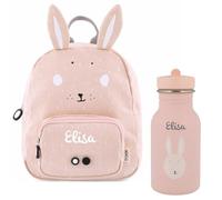 Kidslino Mochila infantil personalizada con nombre, diseño de león Trixie, ideal para guardería, guardería, correas ajustables, cremalleras aptas para niños, opcional con botella de agua, conejo, ca.
