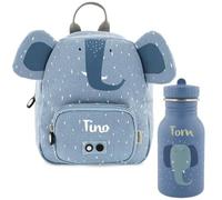 Kidslino Mochila infantil personalizada con nombre, diseño de león Trixie, ideal para guardería, guardería, correas ajustables, cremalleras aptas para niños, opcional con botella de agua, elefante,