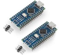 KidsRobot Nano V3 ATmega328P - Placa microcontrolador compatible con Arduino Nano R3, USB tipo C, cabezales presoldados, no es compatible con CPU MAC M1/M2 (2 unidades)