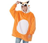 Kidukso Divertido pijama de zorro cosplay disfraz acogedor franela sherpa animal suéter ropa de salón adultos Navidad Halloween fiesta regalos naranja talla única se adapta a todos, naranja, Talla