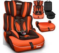 KIDUKU® Silla de coche bebé 76-150 cm, crece con el niño, Silla coche para niños 15 meses - 12 años, 9-36 kg, Grupo 1/2/3 (Marrón/Naranja)