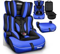 KIDUKU® Silla de coche bebé 76-150 cm, crece con el niño, Silla coche para niños 15 meses - 12 años, 9-36 kg, Grupo 1/2/3 (Noir/Azul)