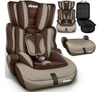 KIDUKU® Silla de coche bebé 76-150 cm, crece con el niño, Silla coche para niños 15 meses - 12 años, 9-36 kg, Grupo 1/2/3 (Marrón/Beige)