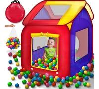 KIDUKU® Tienda de campaña Infantil Piscina de Bolas Tienda de Tela para niños Pop up + 200 Bolas + Bolsa para Interior y Exterior
