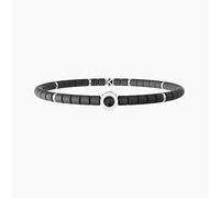 KIDULT - Pulsera elástica para hombre con hematita gris y cristales