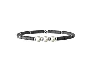 Kidult Tre Desideri men's bracelet with emetite and pearls 732243 316L steel Symbols