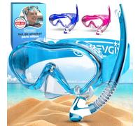 KIDVERSE Gafas Buceo Niña y Niño - Gafas Snorkel - Mascara Buceo con Tubo | Gafas Buceo Cristal Templado Testato Dermatest - Antivaho Gafas Bucear con Tubo a partir de 5 Años - Cinta de Tela o Silicona