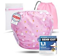 KIDVERSE pañales acuáticos bañador para bebés de 0 a 3 años - pañal de piscina para recién nacidos ajustable y suave para la piel - pañal de baño con bolsa y red para lavar.