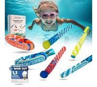 KIDVERSE Set de buceo anillos de buceo Bolas de buceo palos para niños - Juguetes de agua probados - Neopreno Buceo Juguetes para niños - Juguetes coloridos para la piscina para aprender a bucear