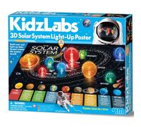 KidzLabs - Póster Iluminado del Sistema Solar 3D - Construye tu Propio Tablero de proyectos de Feria de Ciencia y aprende sobre el Sistema Solar, para niños a Partir de 5 años