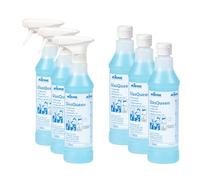 Kiehl GlasQueen Limpiador Cristales y Superficies Profesional ECO Pack 6 x 500 ml, Listo para Usar en Robot limpiacristales o manual con Spray, Sin Rayas Secado Rápido Sin Fragancia