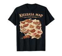 Kielbasa Mapa Polonia Guía de Salchichas Arte Camiseta