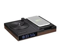 Kienzle Reloj Despertador Retro con Altavoz Bluetooth Cargador inalámbrico indicador Temperatura Doble Alarma luz Ambiental Soporte para Smartphone