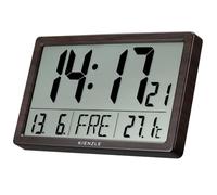 Kienzle Reloj de pared digital controlado por radio DCF, temperatura | Temperatura interior en °C o °F, visualización de fecha, dos alarmas, soporte, funcionamiento con pilas