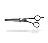 Kiepe 2814T30 Monster Cut Tijera profesional de entresacar 6 pulgadas con 30 dientes - Tijera negra de titanio con filo Convex Razor para control del volumen, Made in Italy