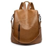 Kiepoar Mochila Antirrobo Mujer de PU Cuero Suave, Bolsa Casual Escolar con Correa de Hombro Extraíble como Bolsa Bandolera, Elegante Impermeable Grand Capacidad para Trabajo Oficina Escuela Viaje