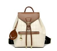 Kiepoar Mujer Mochila Pequeña de PU Cuero, Bolsa Casual de Cuerda Antirrobo, Mochila Escolar Elegante Vintage Impermeable para Oficina Escuela Viaje