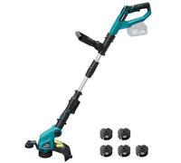 KIESBOHR CSD002 - Desbrozadora inalámbrica compatible con batería Makita de | Cortador de bordes con rueda, hilo de nailon, círculo de corte de 25 cm, mango ajustable y cabezal de recortador giratorio