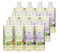 KieselGreen Bioethanol 12 x 1 litro Set (6 x Inodoro + 6 x con fragancia) para chimenea de etanol - Bio-etanol perfumado para ambientes - Perfume para chimenea de bioetanol de interior o de mesa L