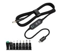 KieTeiiK 100W Power Cable Type C To DC5.5mm and 5V 12V 15V 19V 20V Various Power Selection For Computer with 8 Adapters Laptop Charging with Type C