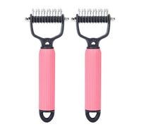 KieTeiiK 2 Uds Cepillo Desenredante Eficiente para Perros Y Gatos Herramienta Eficiente Quitar Pieles Peine De Aseo Cuidado del Cabello Cepillo Esencial Mudar Mascotas De Largo