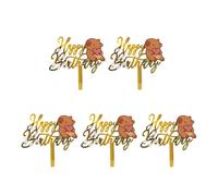 KieTeiiK 5Pcs Animal Happy Birthday Cake Toppers Cupcakes Ornament Cartoon Animal Birthday Party Decoration For Kids and Adults Acrylic Capybara Cake Toppers