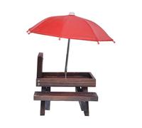 KieTeiiK Alimentador De Animales Madera para Pájaros Y Ardillas Jardín Soporte Maíz Todo Clima con Sombrilla Suministro Alimentación Vida Silvestre Comedero Animales Pequeños con