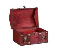 KieTeiiK Caja de accesorios de madera de estilo retro, mecanismo de bloqueo seguro, compartimento espacioso, decoración del hogar, baúl de almacenamiento coleccionable, solución de almacenamiento