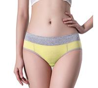 KieTeiiK Calzoncillos cómodos de cobertura completa para mujer, ropa interior de cintura media con diseño que no se sube, bragas de color transpirables, amarillo, XXL