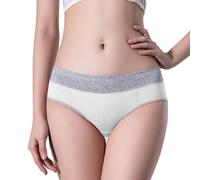 KieTeiiK Calzoncillos cómodos de cobertura completa para mujer, ropa interior de cintura media con diseño que no se sube, bragas de color transpirables, blanco, XXX-Large