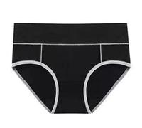 KieTeiiK Calzoncillos cómodos de cobertura completa para mujer, ropa interior de cintura media con diseño que no se sube, bragas de color transpirables, Negro, M