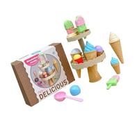 KieTeiiK Creative Pretend Ice Cream Play Set For Kids Educational Assembly Toy with Detachable Parts Safe Plastic Design For Role Playing Kids Kitchen Toy Set