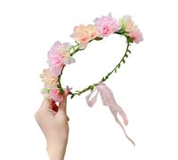 KieTeiiK Diadema de corona de flores para niños pequeños, tela ligera, postizo floral, coronas de pelo para damas de honor y festividades, coronas de flores, diademas para niñas