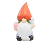 KieTeiiK Easter-Bunny-Dwarf Doll-Statue Resin Holding Egg Figurine Holiday Party Garden Desktop-Ornament for Party Easter-Rabbit Decorations for The Home